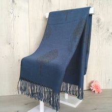 Load image into Gallery viewer, 1908-004-Tassles Scarf-Blue &amp; Dark Grey