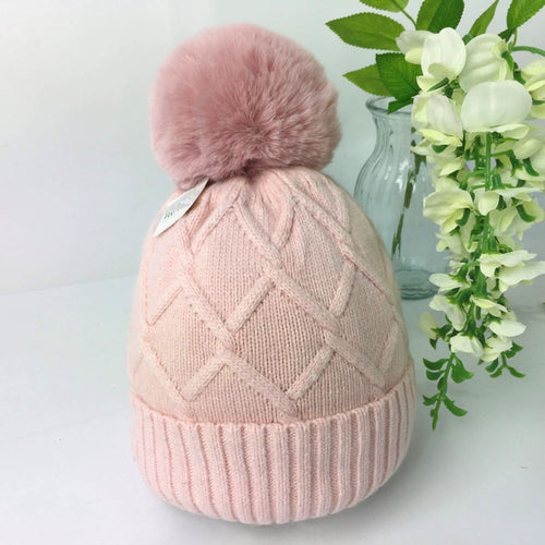 034-PomPom Hat-Baby Pink