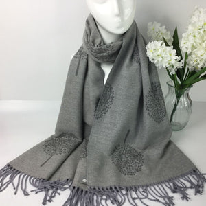 1908-004-Tassles Scarf-Grey