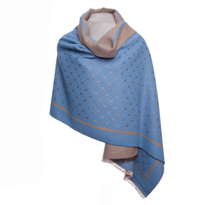 1029802- Wrap Scarf- Blue/Grey- Zelly