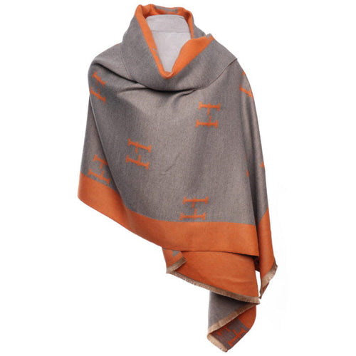 1030615- H Wrap Scarf- Orange