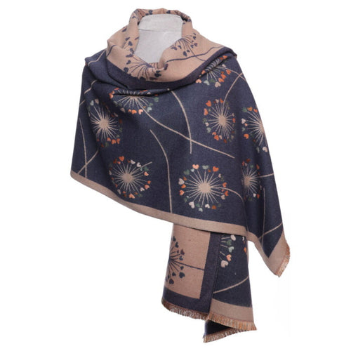 1031502- Dandelion Hearts Scarf- Blue- Zelly