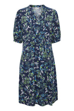 Load image into Gallery viewer, 1883- Navy V-Neck Floral Dress- Fransa