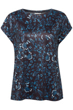Load image into Gallery viewer, 0634-Blue Floral Mix Tee- Fransa
