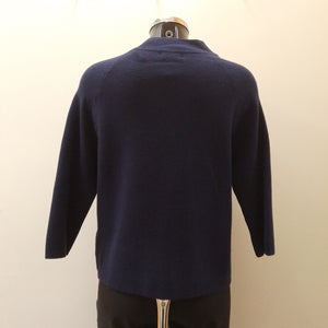 17216 DECK Button Cardigan- Navy