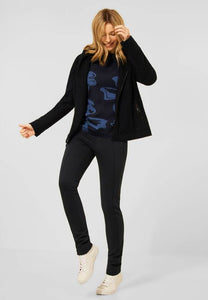 301786- Navy Flower Jumper - Cecil