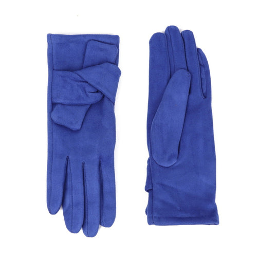 40020002- Gloves with Knot Detail- Royal Blue- Zelly