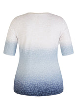 Load image into Gallery viewer, 113352-Navy/Sand Diamanté Print Top - Rabe