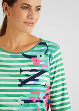 Load image into Gallery viewer, 121353- Striped Top with Floral Print- Rabe