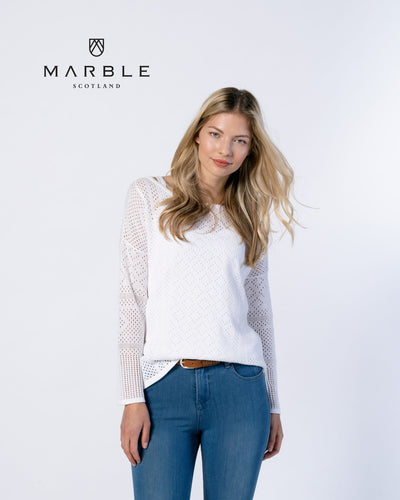 6052 Marble Jumper with Vest Top - White