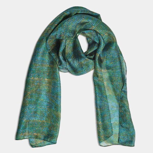 Gallery Teal Silk Scarf -Quintessential