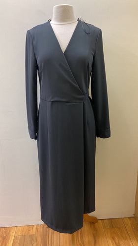 W19214- Peruzzi Slate Grey Wrap Dress