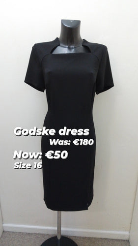 18525 Godske Cut out Neckline Black Dress