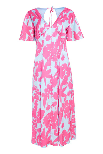 22130 Kate Cooper Floral V Neck W/ Cut-out