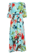 Load image into Gallery viewer, 23147- Kate Cooper V Neck Floral Print 1/2 Sleeve Dress