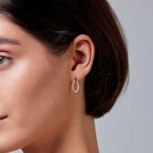 Load image into Gallery viewer, Silver Oval Drop Earrings- Knight &amp; Day Jewellery