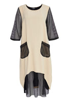 Load image into Gallery viewer, 123 Dress with Mesh Contrast Sections Stone- Ora