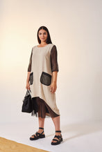 Load image into Gallery viewer, 123 Dress with Mesh Contrast Sections Stone- Ora