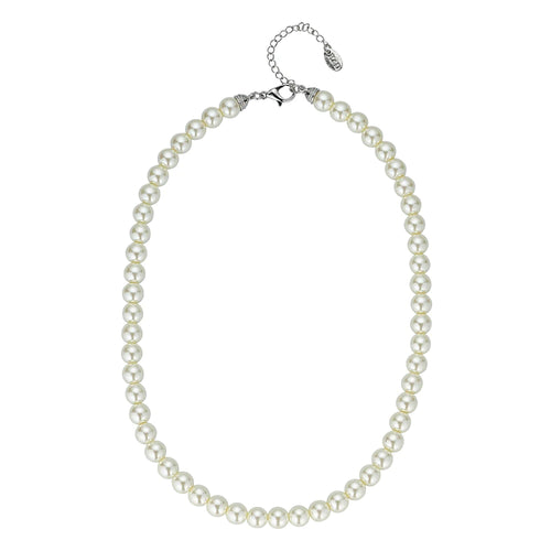 Faux Pearl Single Strand Necklace- Knight & Day Jewellery