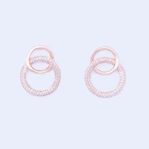 Interlinking Circles Rose Gold Earrings- Knight & Day Jewellery