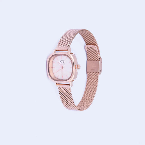 Rose Gold Mesh Band Watch- Knight & Day Jewellery