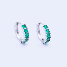 Load image into Gallery viewer, Classic Emerald Hoops- Knight &amp; Day Jewellery