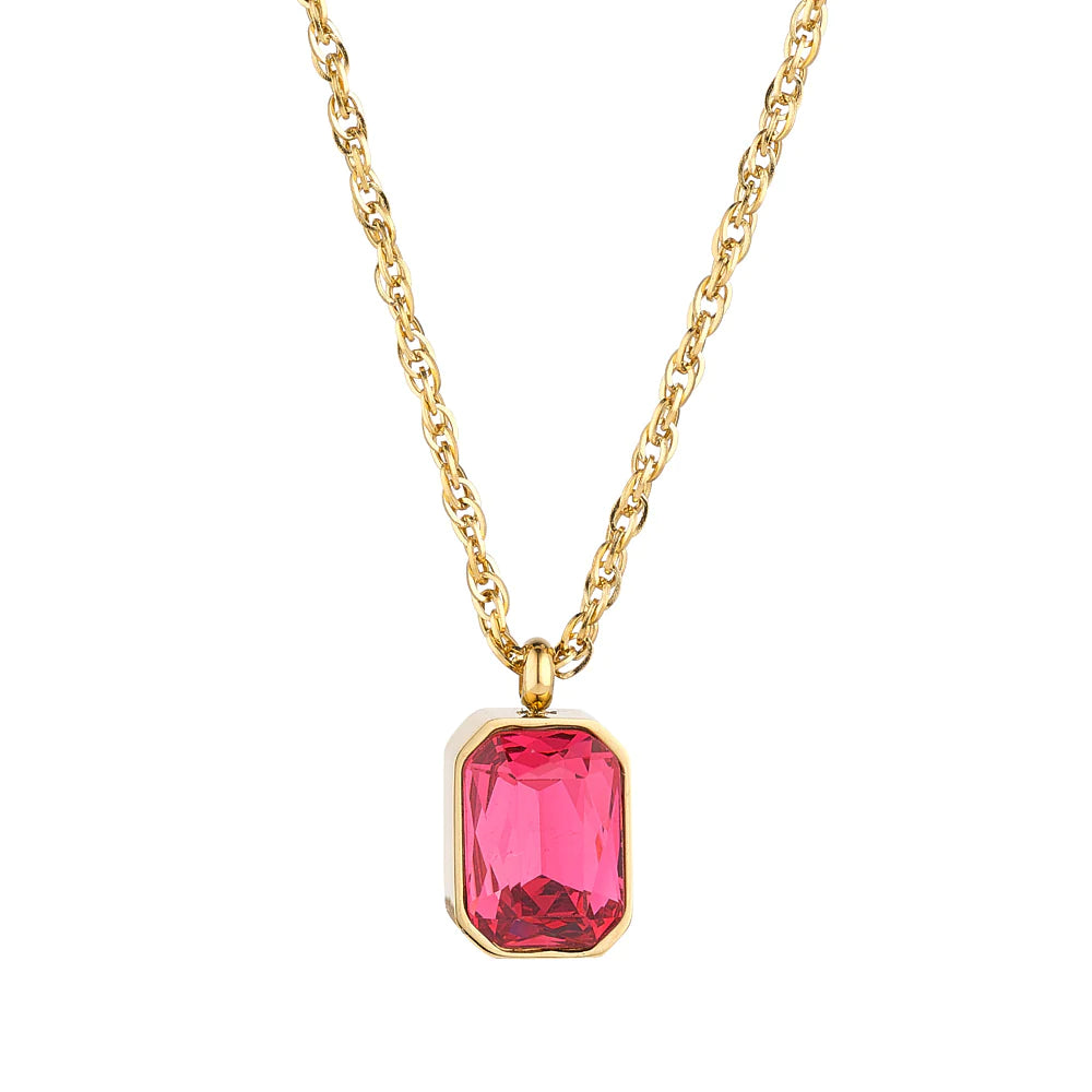 Zaria Raspberry Pink Pendant- Knight & Day Jewellery