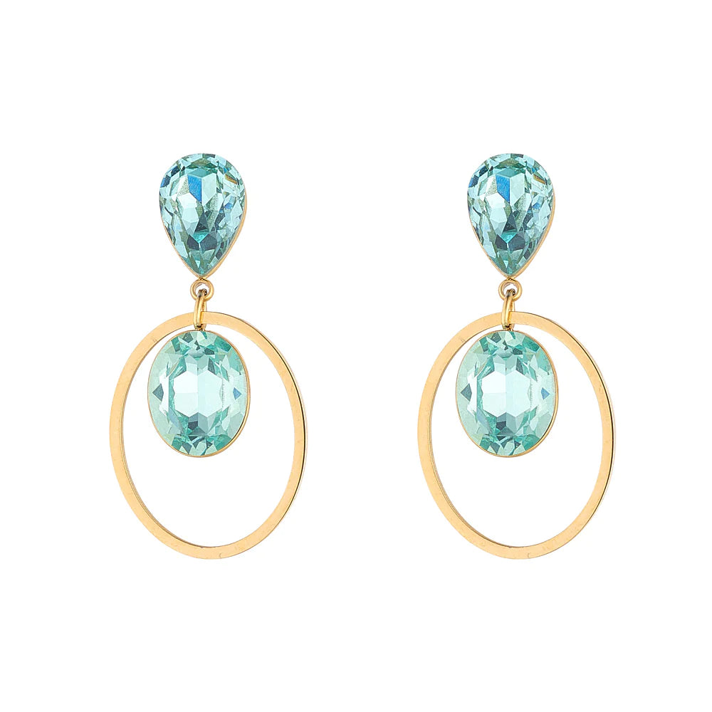 Tori Light Blue Earrings- Knight & Day Jewellery