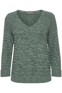 0731- Green knitted sweater- Fransa