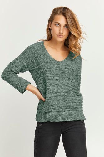 0731- Green knitted sweater- Fransa