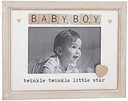 Scrabble photo frame - Baby Boy