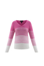 Load image into Gallery viewer, 6563- Pink Stripe V-Neck Sweater- Marble