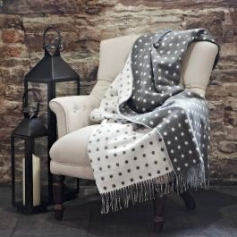 Foxford Grey Dotty Throw