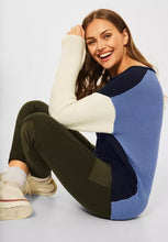 Load image into Gallery viewer, 301819- Navy Colourblock  Jumper- Cecil