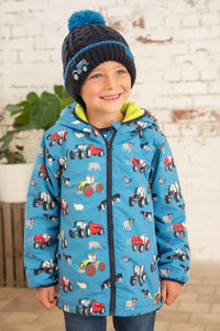 Little lighthouse- Lucas Boys Blue Farm Print Jacket