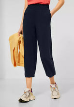 Load image into Gallery viewer, 375148- Navy Elasticated Wide Leg Crop Trouser - Street One