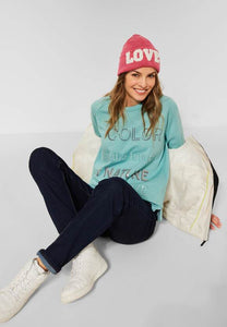 302001- Aqua Print Sweatshirt - Cecil