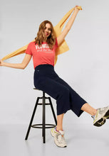 Load image into Gallery viewer, 375148- Navy Elasticated Wide Leg Crop Trouser - Street One