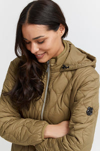 0755- Fransa Quilted Jacket- Olive