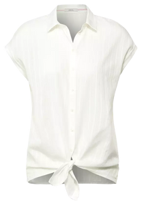 343274- Vanilla White Knot Blouse- Cecil