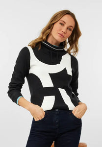 302174- Black Worded Pullover - Cecil