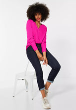 Load image into Gallery viewer, 343500 Button Front Top with Full length Sleeves Pink- Street One