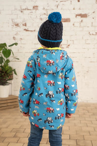 Little lighthouse- Lucas Boys Blue Farm Print Jacket