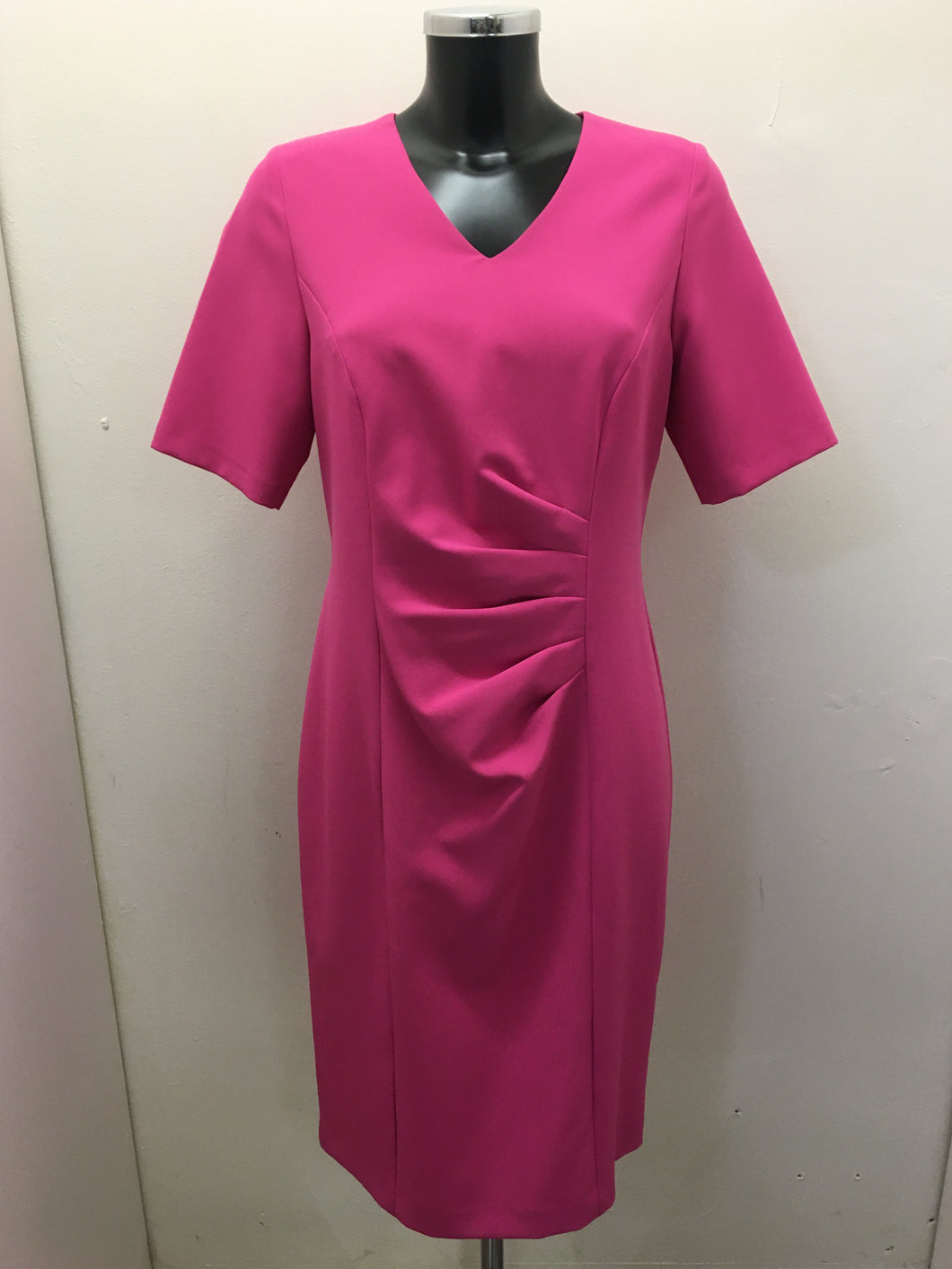 V Neck Short Sleeve Pink Dress - Avalon