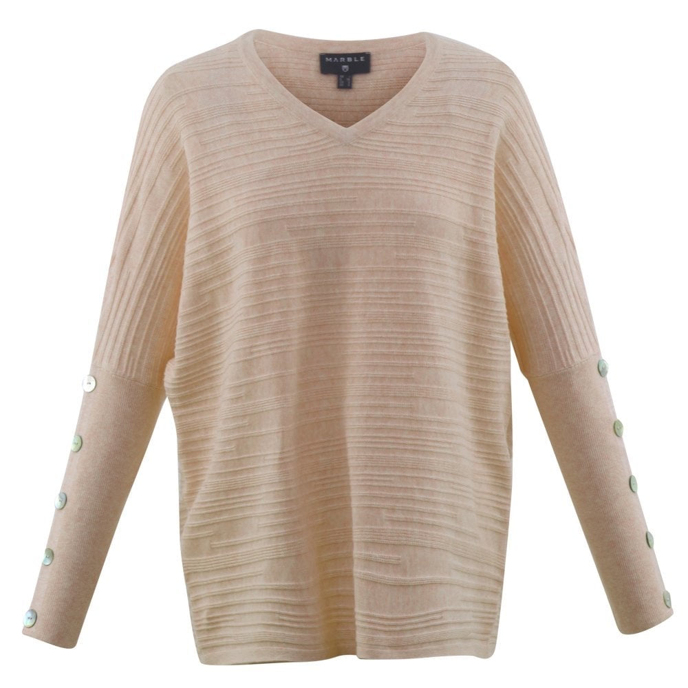 5677- Marble Beige Batwing Jumper