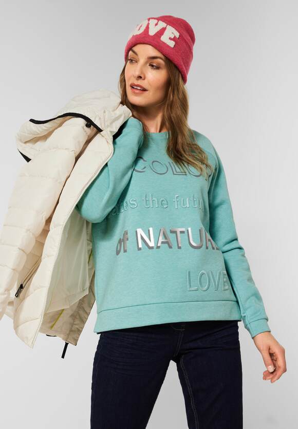 302001- Aqua Print Sweatshirt - Cecil