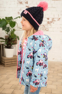 Little lighthouse- Amelia Girls Sky Farm Print Jacket