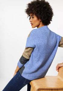 302035 - Blue Colour Block Jumper - Street One