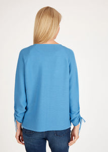 112520- Blue Zip Cardigan - Rabe