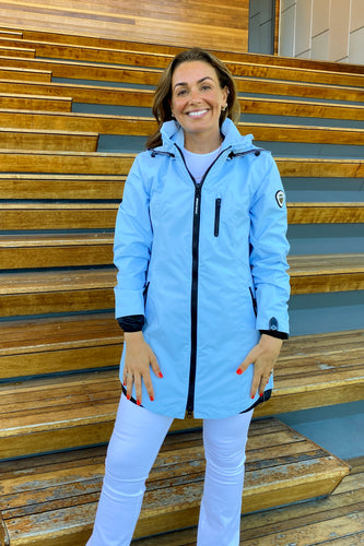 1223- Powder Blue Waterproof Raincoat - Normann